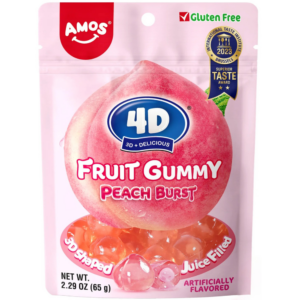 Amos 3D Fruit Gummy Peach Burst - 65g